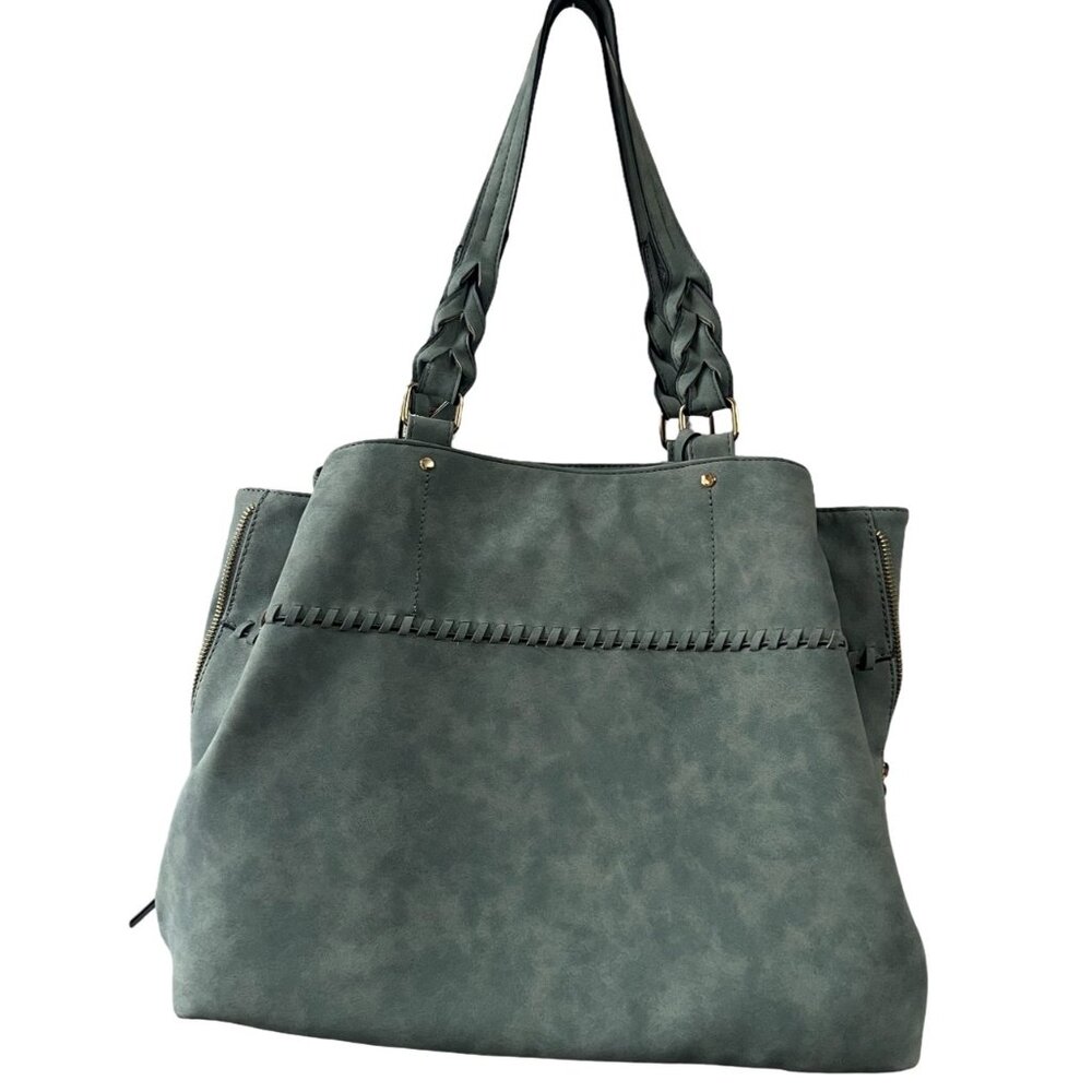 VR NYC | Sage Green | Extra Roomy |  Vegan Leather | Shoulder Bag